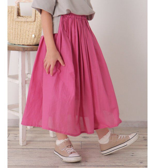 ikka kids「India コットンギャザースカート（120~160cm）」|スカート|ピンク