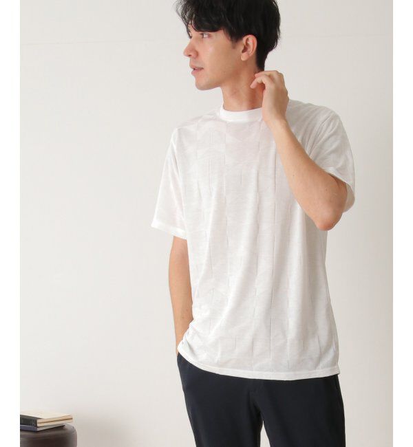 ikka「リンクスジャガードジオメTシャツ」|Tシャツ・カットソー|