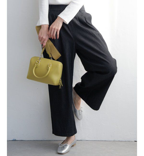 ikka「フロントタックワイドパンツ」|その他|