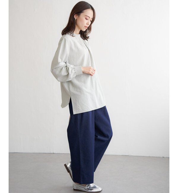 ikka「フロントタックワイドパンツ」|その他|