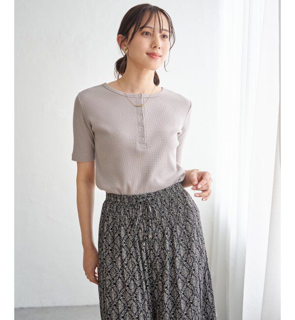 ikka「前後2WAYヘンリーネックプルオーバー」|Tシャツ・カットソー|