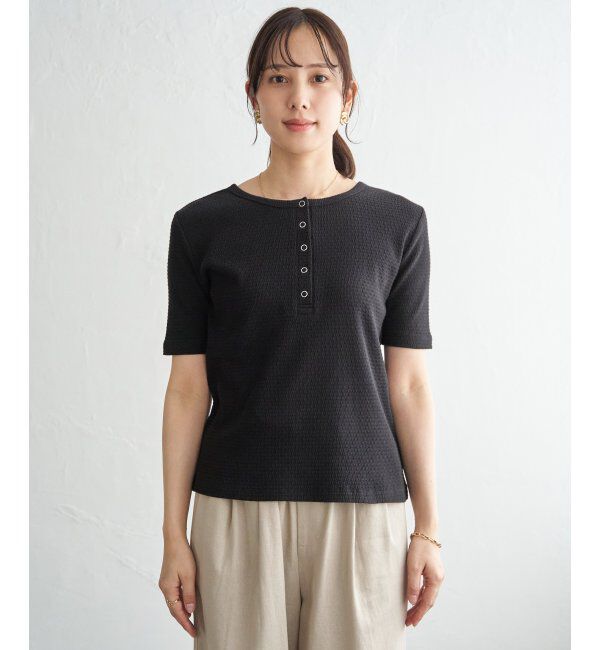 ikka「前後2WAYヘンリーネックプルオーバー」|Tシャツ・カットソー|