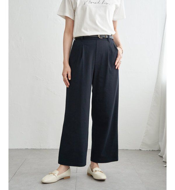 IKKA LOUNGE「【セットアップ対応】GOKU楽ワークワイドパンツ」|その他|ネイビーブルー