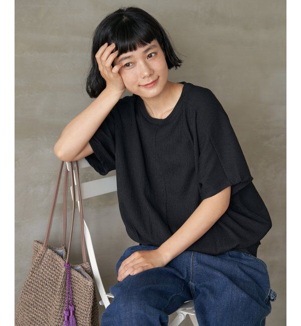 Lbc with Life「楊柳ドルマン裾タックプルオーバー」|その他|