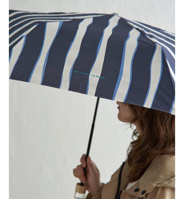 Lbc with Life「ニュアンスストライプ ミニ 雨傘 折りたたみ傘 晴雨兼用」|傘|