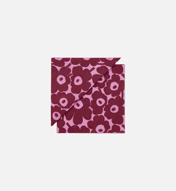 Marimekko「Mini Unikko ランチナプキン 33&times;33cm」|その他|ﾋﾟﾝｸ&times;ﾃﾞｨｰﾌﾟﾚｯﾄﾞ