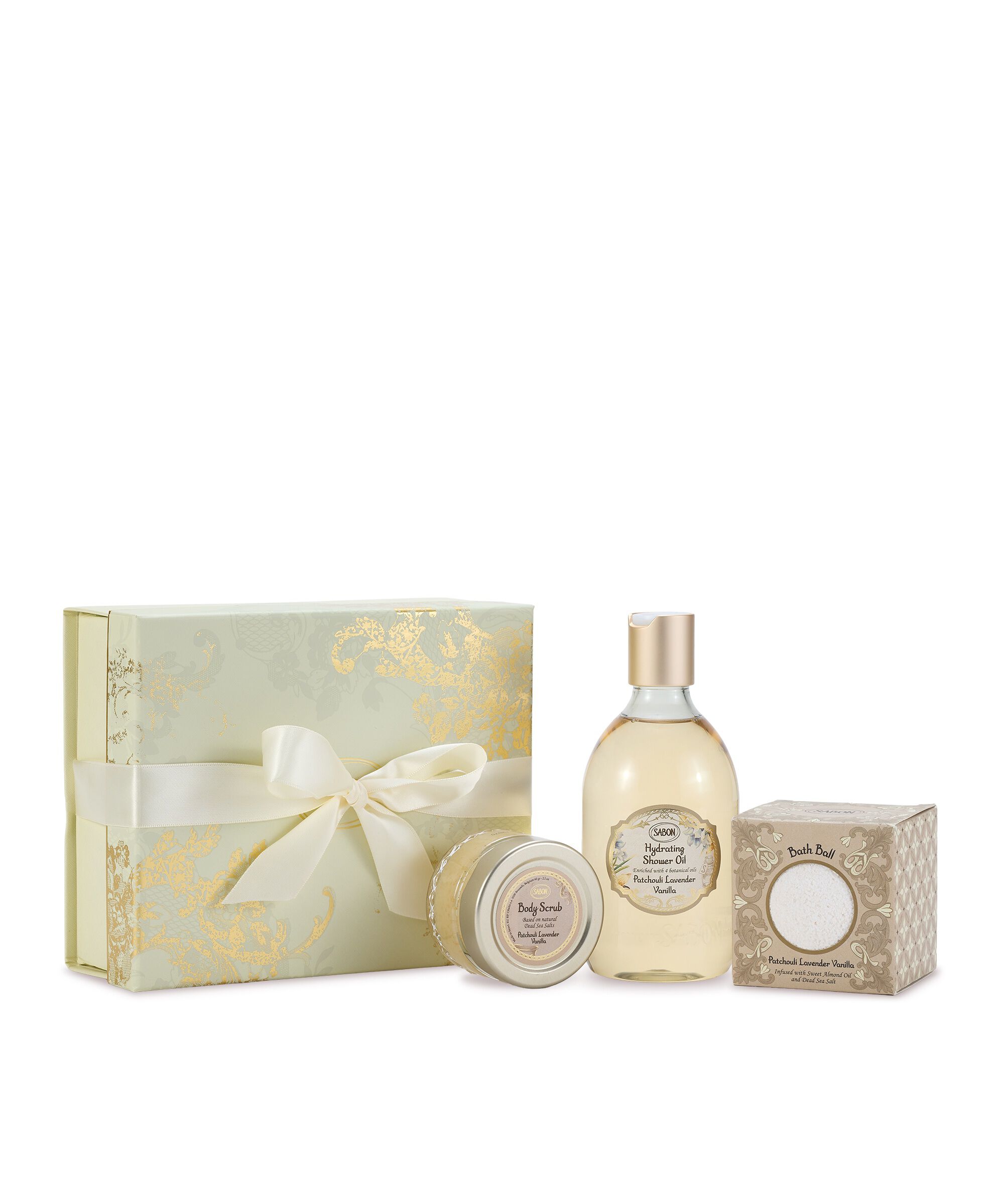 SABON「ｽｲｰﾄﾊﾞｽﾀｲﾑｷｯﾄ ﾊﾟﾁｭﾘ･ﾗﾍﾞﾝﾀﾞｰ･ﾊﾞﾆﾗ」|入浴剤・バスグッズ|ﾊﾟﾁｭﾘ･ﾗﾍﾞﾝﾀﾞｰ･ﾊﾞﾆﾗ