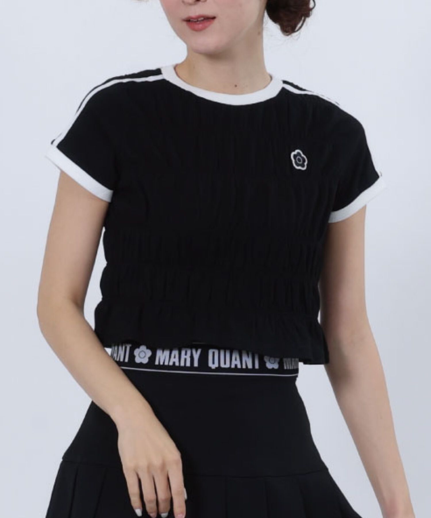 MARY QUANT「バイカラーシャーリング Tシャツ」|Tシャツ・カットソー|ブラック
