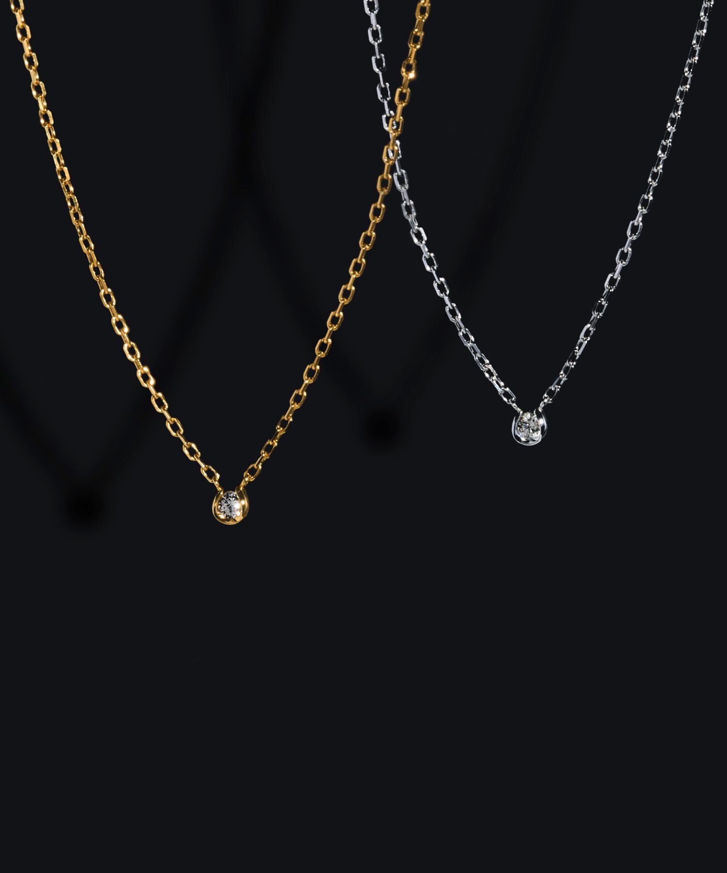 JUPITER「【SV】バテイダイヤモンドネックレス<全長約40+6cm>/金属アレルギー対応」|ネックレス|