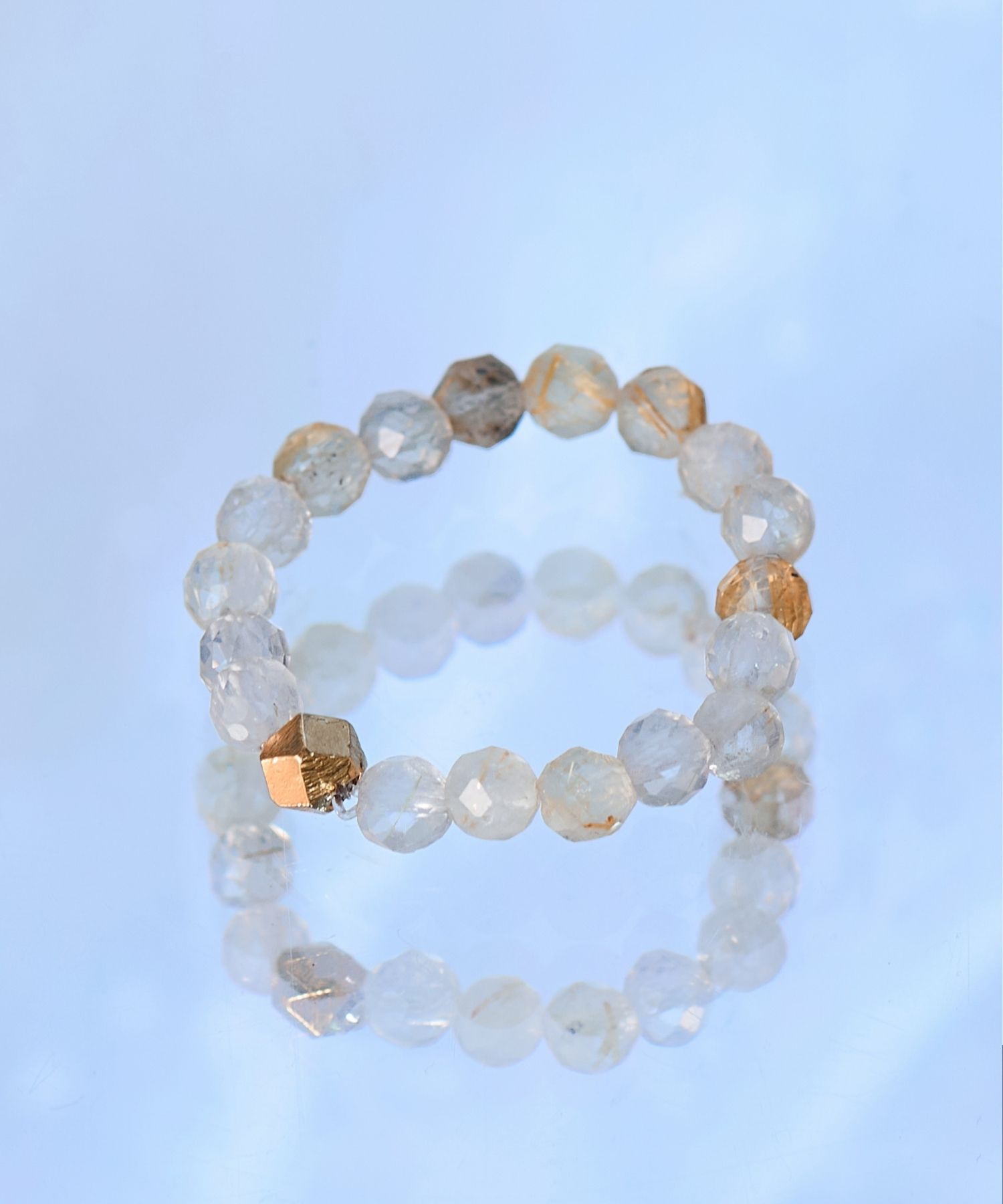 JUPITER「【SV】天然石ビーズリング/金属アレルギー対応　ルチルクォーツ」|リング|