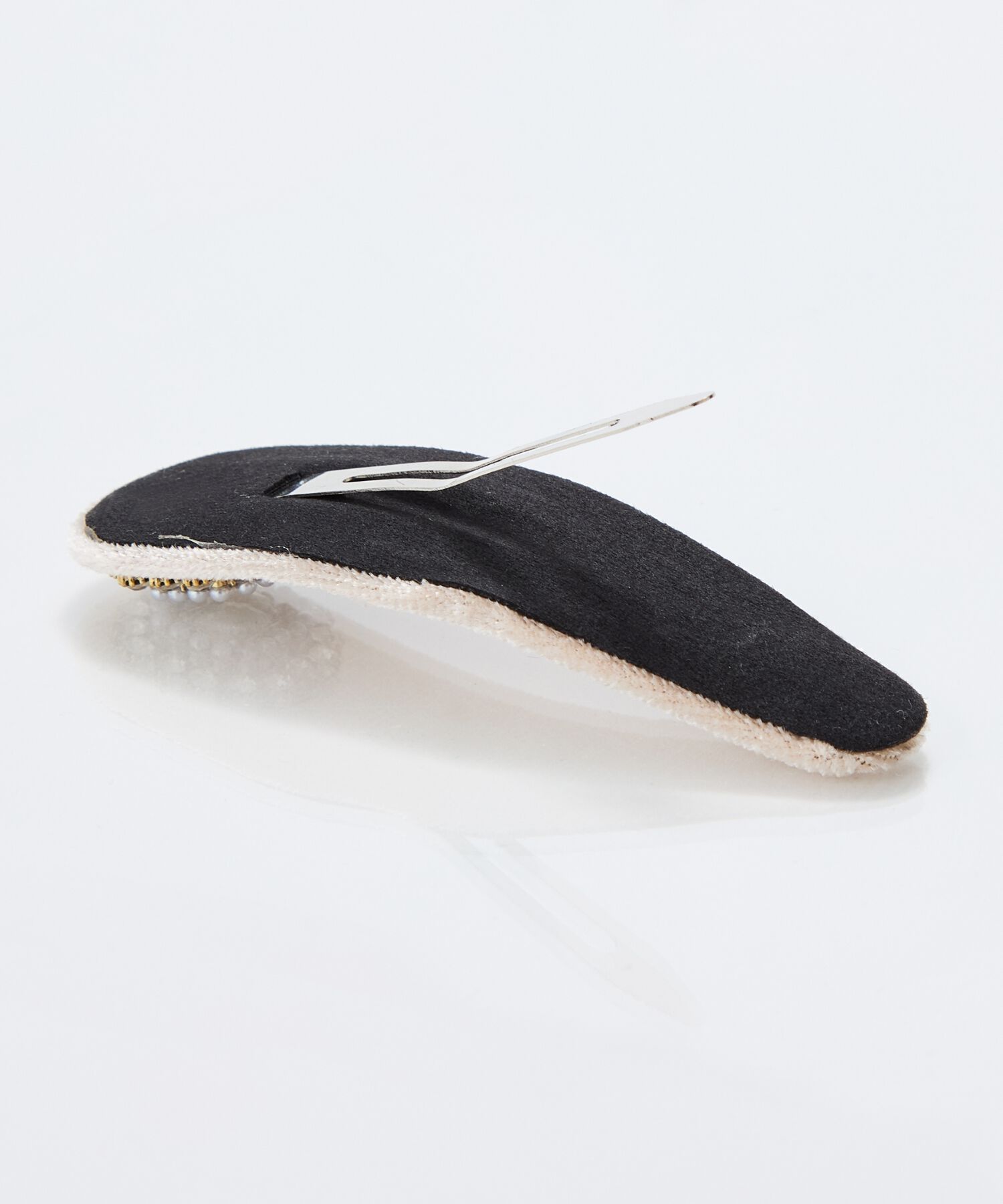  「【生産終了】クラッシービジューヘアピン　ベージュ/ベロア　結婚式 入学式 卒業式」|ヘアバンド|