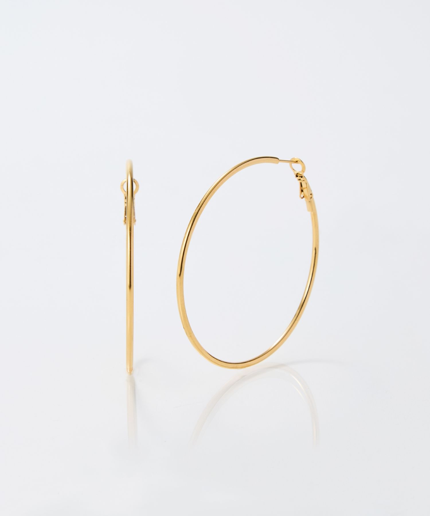 Phoebe「【金属アレルギー対応】ライトフープビッグピアス　ゴールド/ステンレス/大振り」|ピアス|