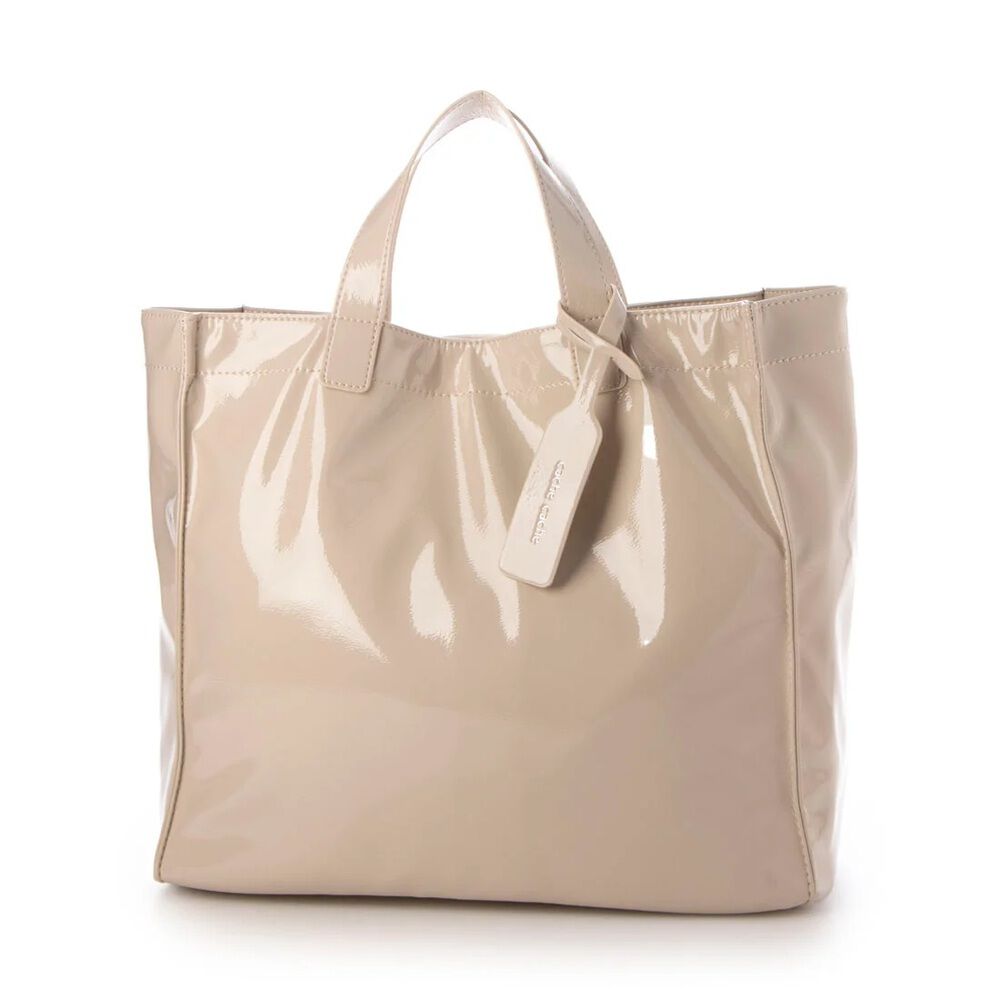 cache cache「cachecache カシュカシュ トートバッグ エナメル 通販 トートバック トート」|ショルダー・メッセンジャー|ホワイト1