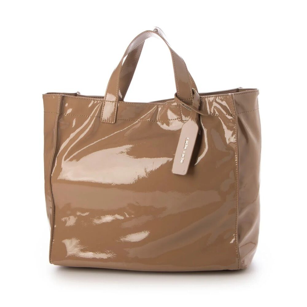 cache cache「cachecache カシュカシュ トートバッグ エナメル 通販 トートバック トート」|ショルダー・メッセンジャー|ベージュ1