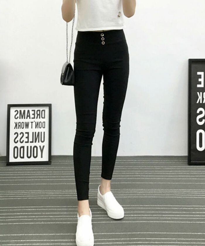 BACKYARD FAMILY「レギンスパンツ スキニーパンツ 通販 レギンス パンツ 極細 スキニー 細見え レディース 黒」|レギンス・スパッツ|