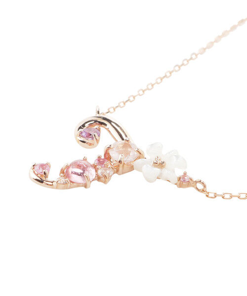 Samantha Tiara「K18 SPG フラワーレターズイニシャルネックレス 大 (T)」|ネックレス|