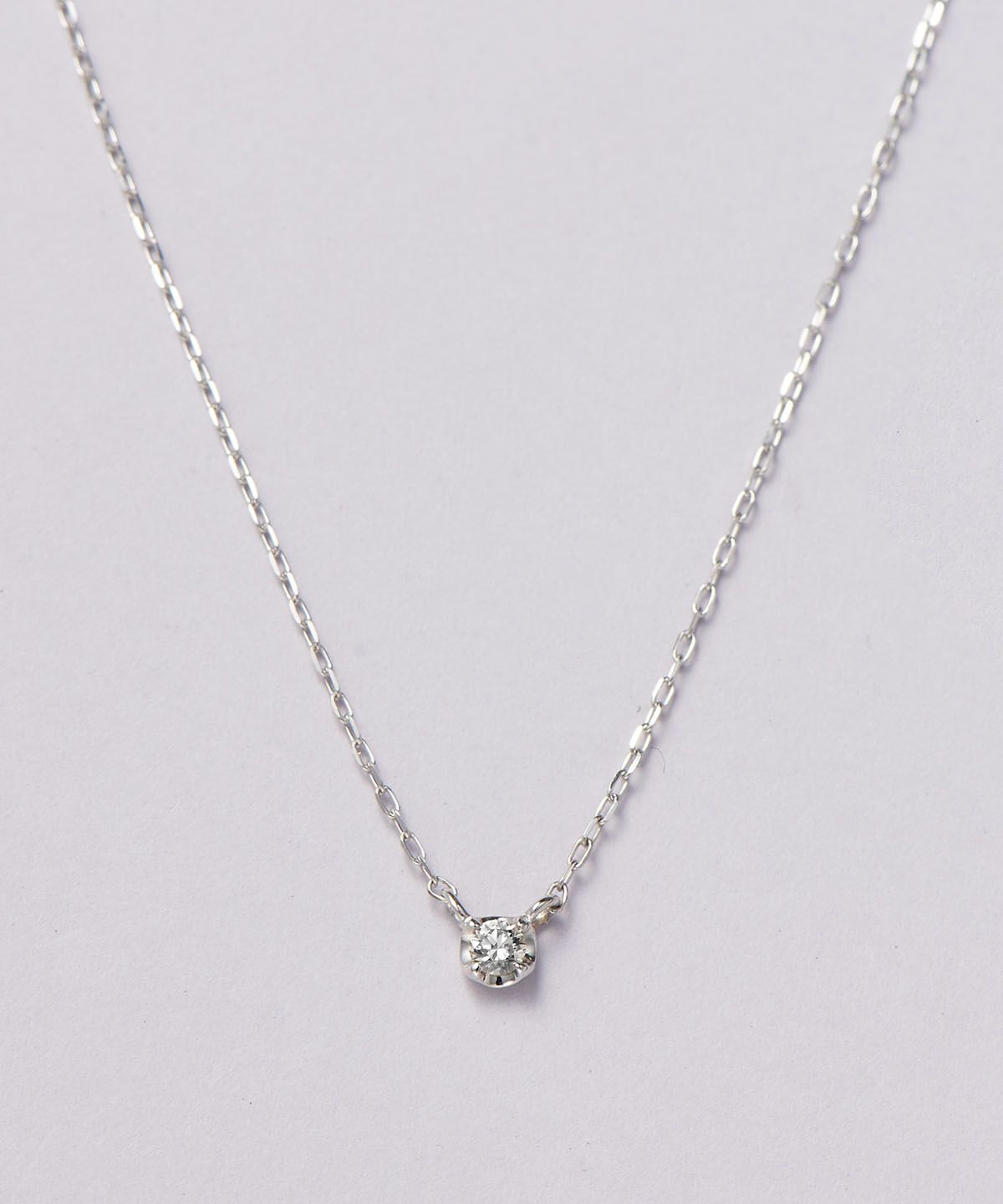 Samantha Tiara「K10 WG １石ダイヤモンド ネックレス」|ネックレス|K10 WG