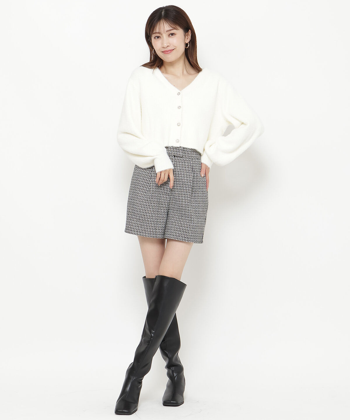 アンドクチュール「コンパクトショートパンツ」|キュロット|黒系その他