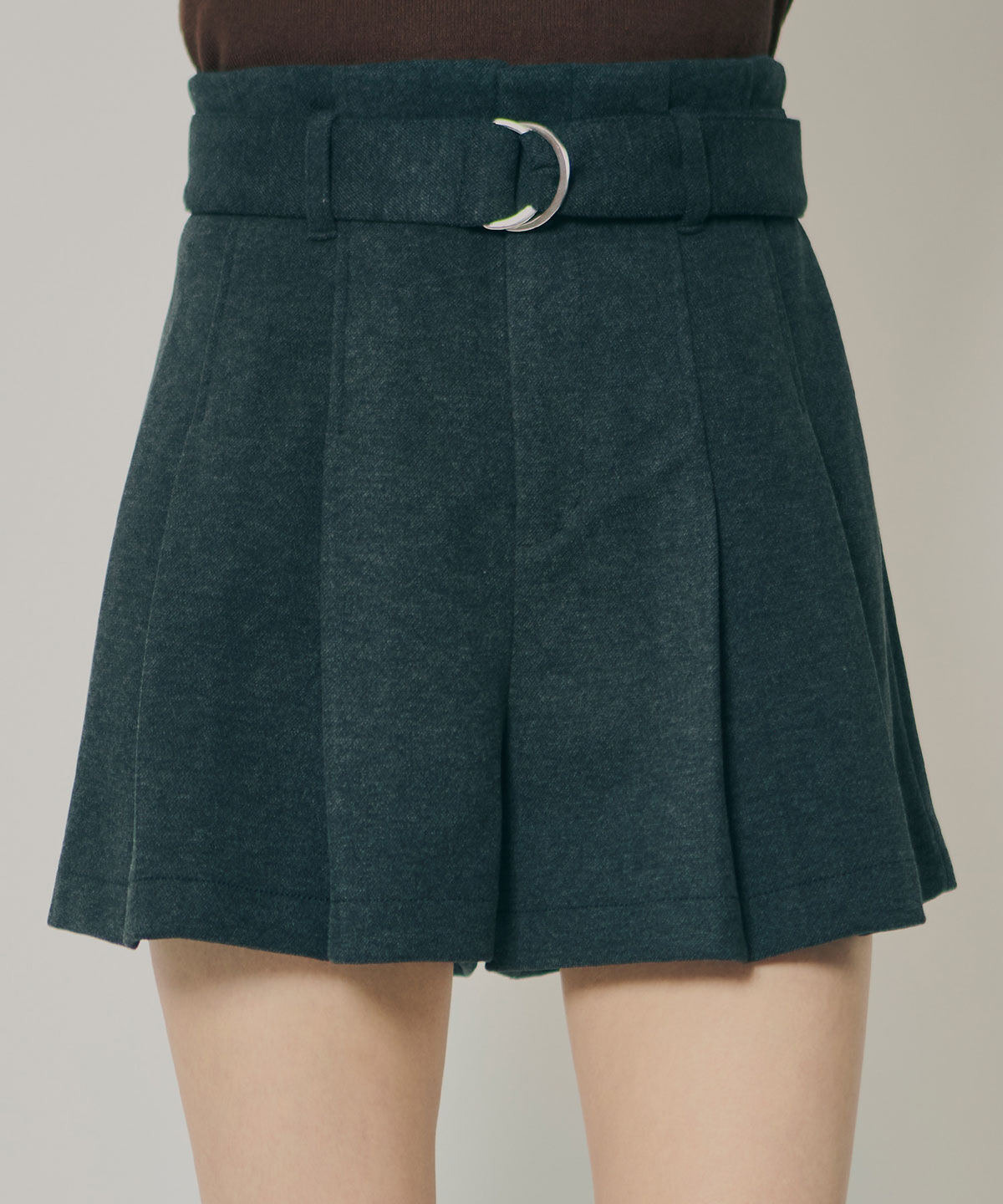 REDYAZEL「ウールライクタックショートパンツ」|キュロット|グレー