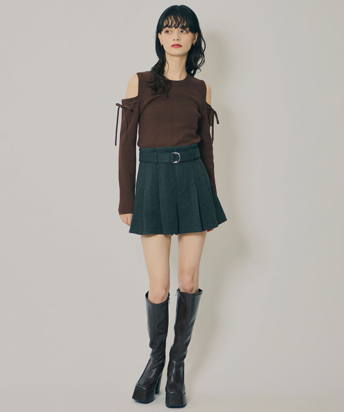 REDYAZEL「ウールライクタックショートパンツ」|キュロット|