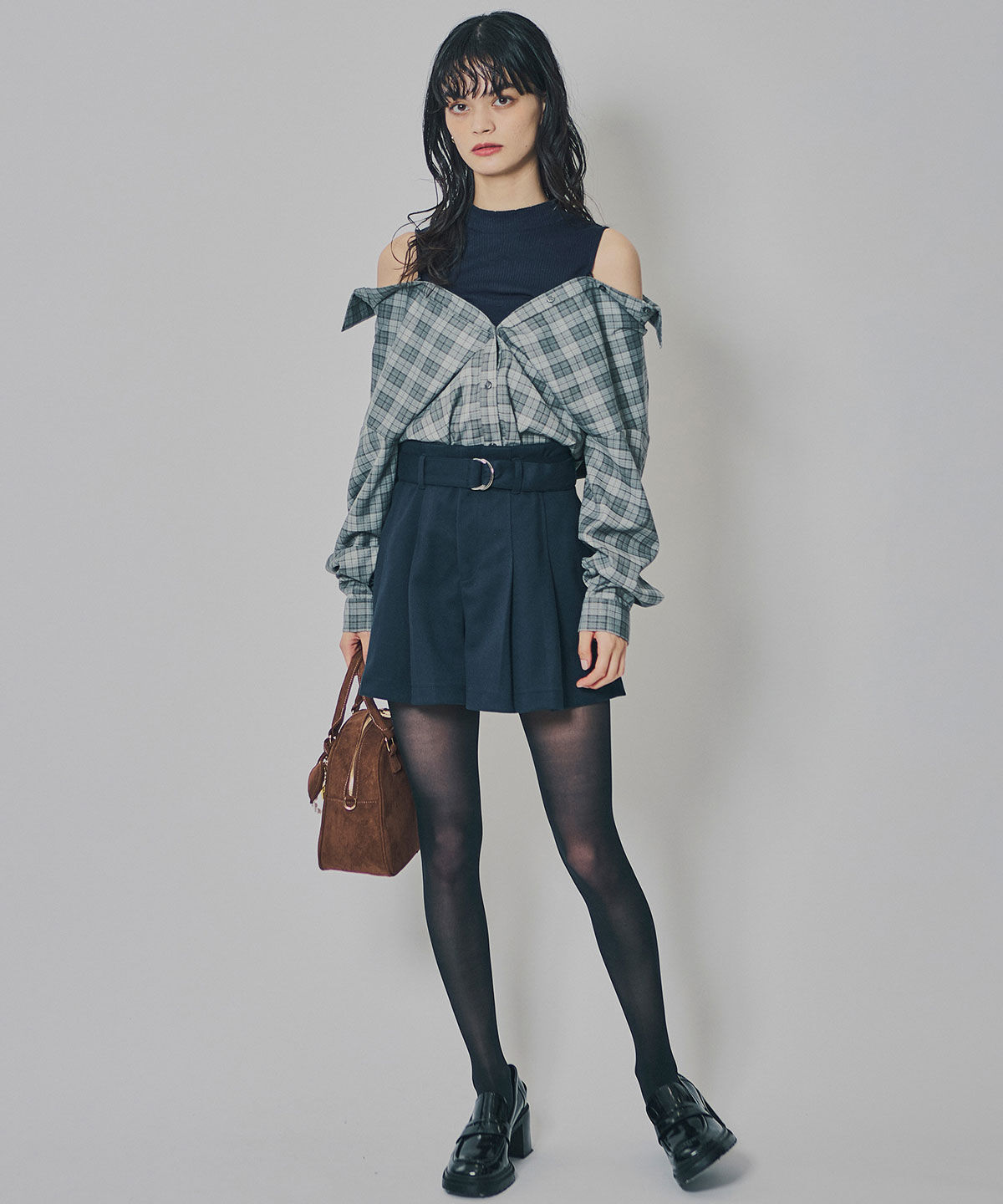 REDYAZEL「ウールライクタックショートパンツ」|キュロット|