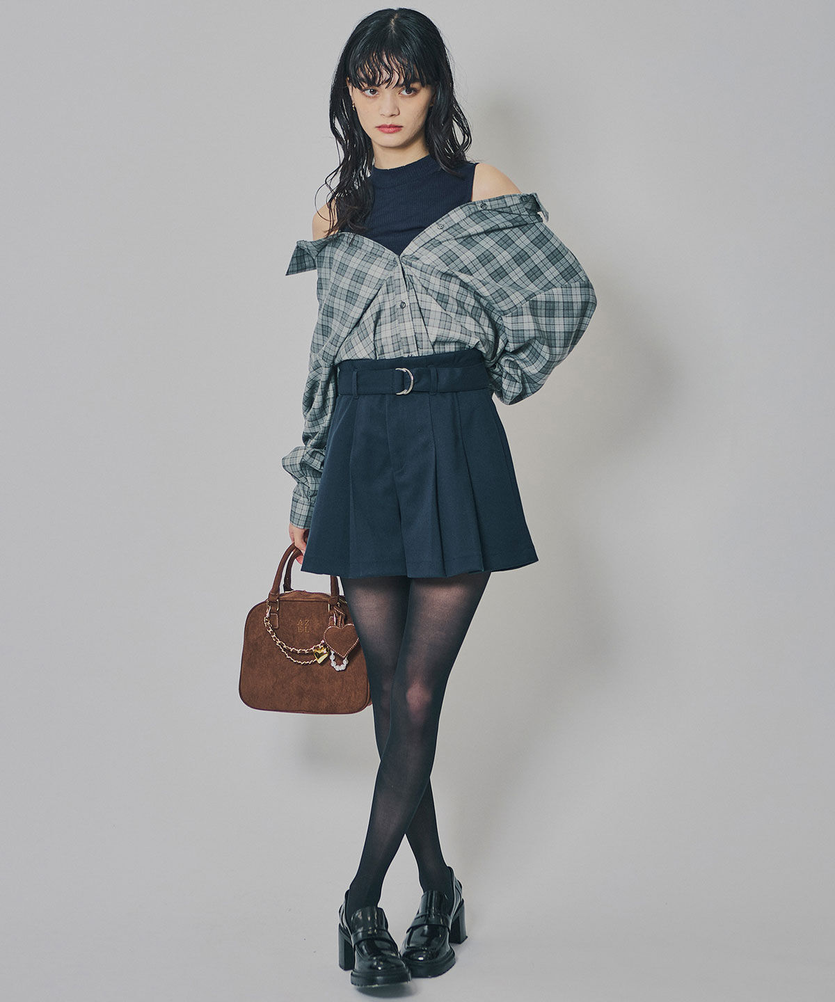 REDYAZEL「ウールライクタックショートパンツ」|キュロット|