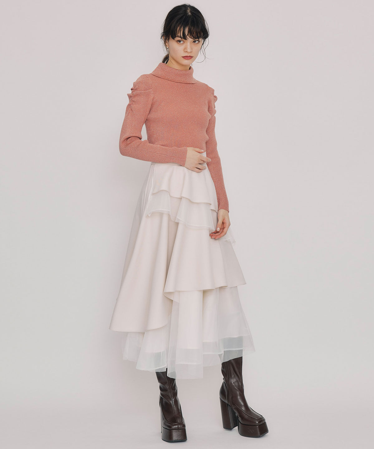 REDYAZEL「ラメタートルニットプルオーバー」|ニット・セーター|