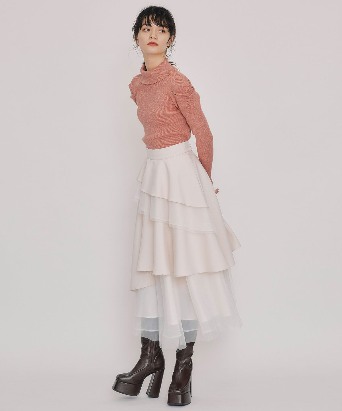 REDYAZEL「ラメタートルニットプルオーバー」|ニット・セーター|