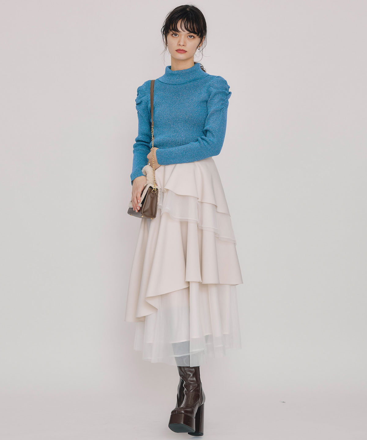 REDYAZEL「ラメタートルニットプルオーバー」|ニット・セーター|