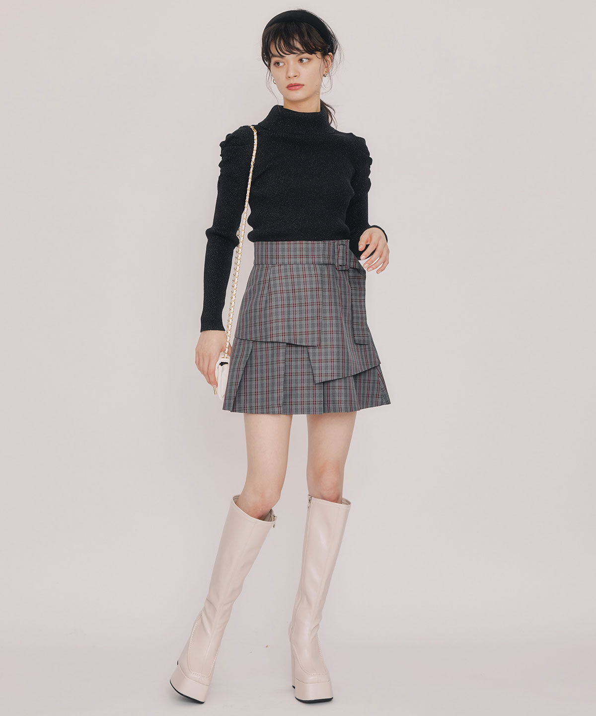 REDYAZEL「ラメタートルニットプルオーバー」|ニット・セーター|