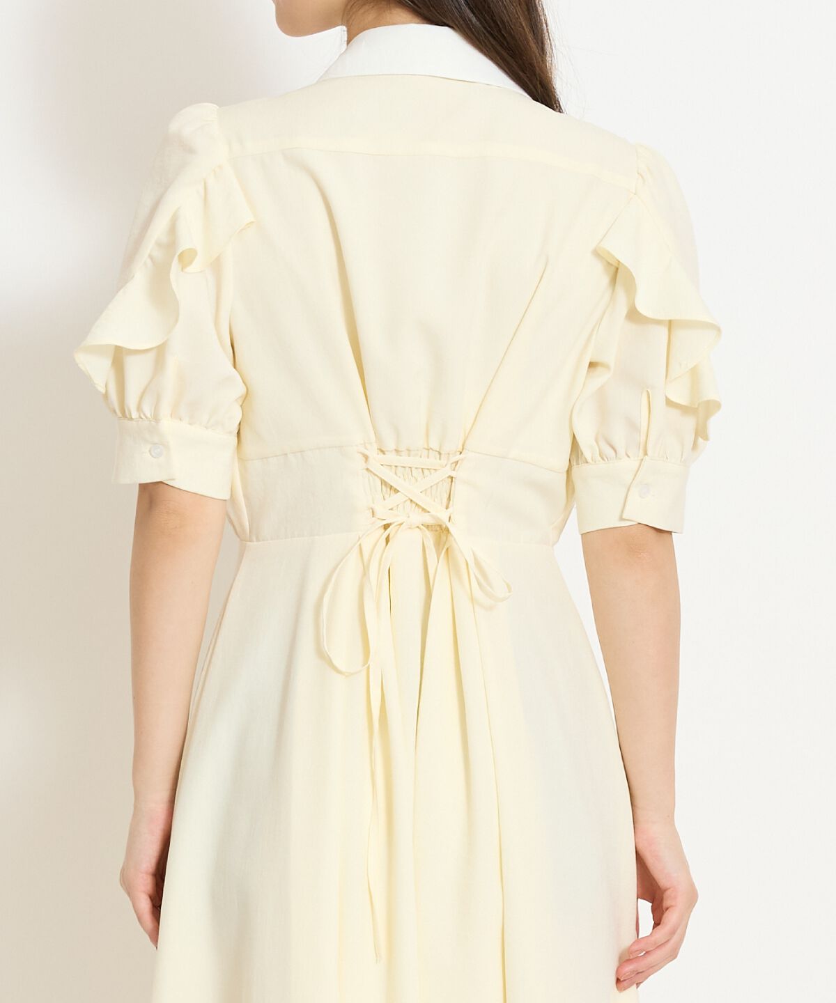 WILLSELECTION「ラッフルパフスリーブシャツワンピース」|ワンピース|