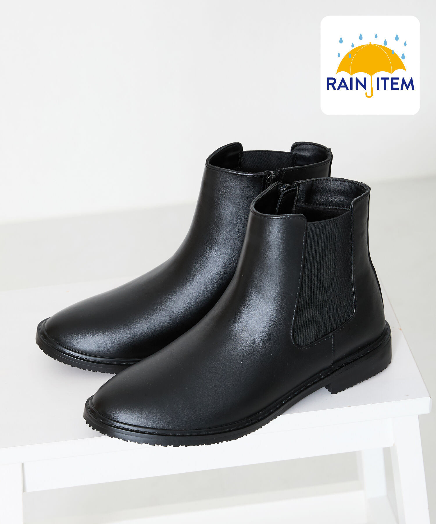 ORiental TRaffic「【防水】サイドゴアレインショートブーツ/R-0018 レインブーツ レインシューズ 人気 トレンド 売れてる」|ショートブーツ|BLACK