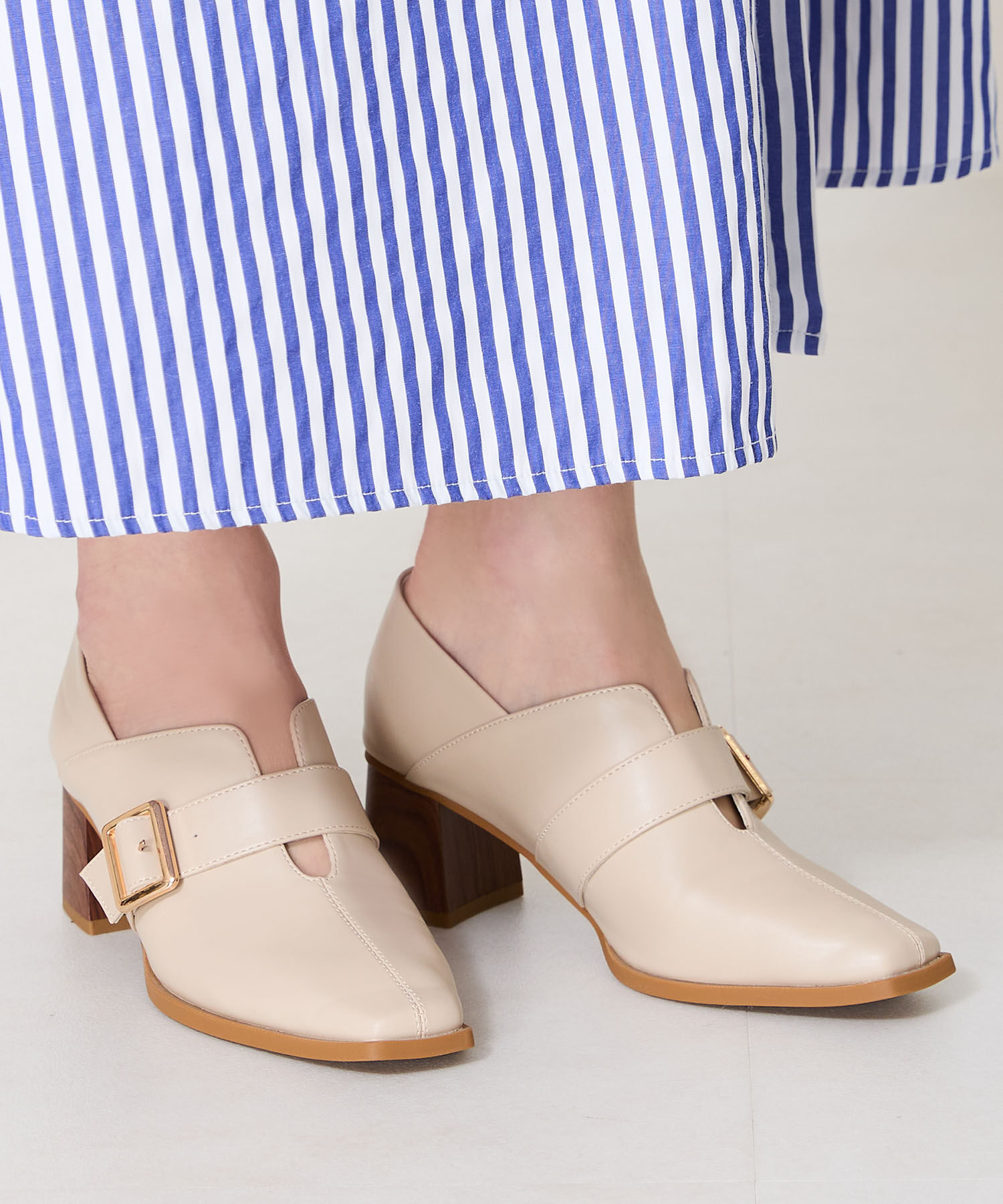 ORiental TRaffic「ウッドヒールベルトパンプス/51103 パンプス トレンド 人気 売れてる」|パンプス|