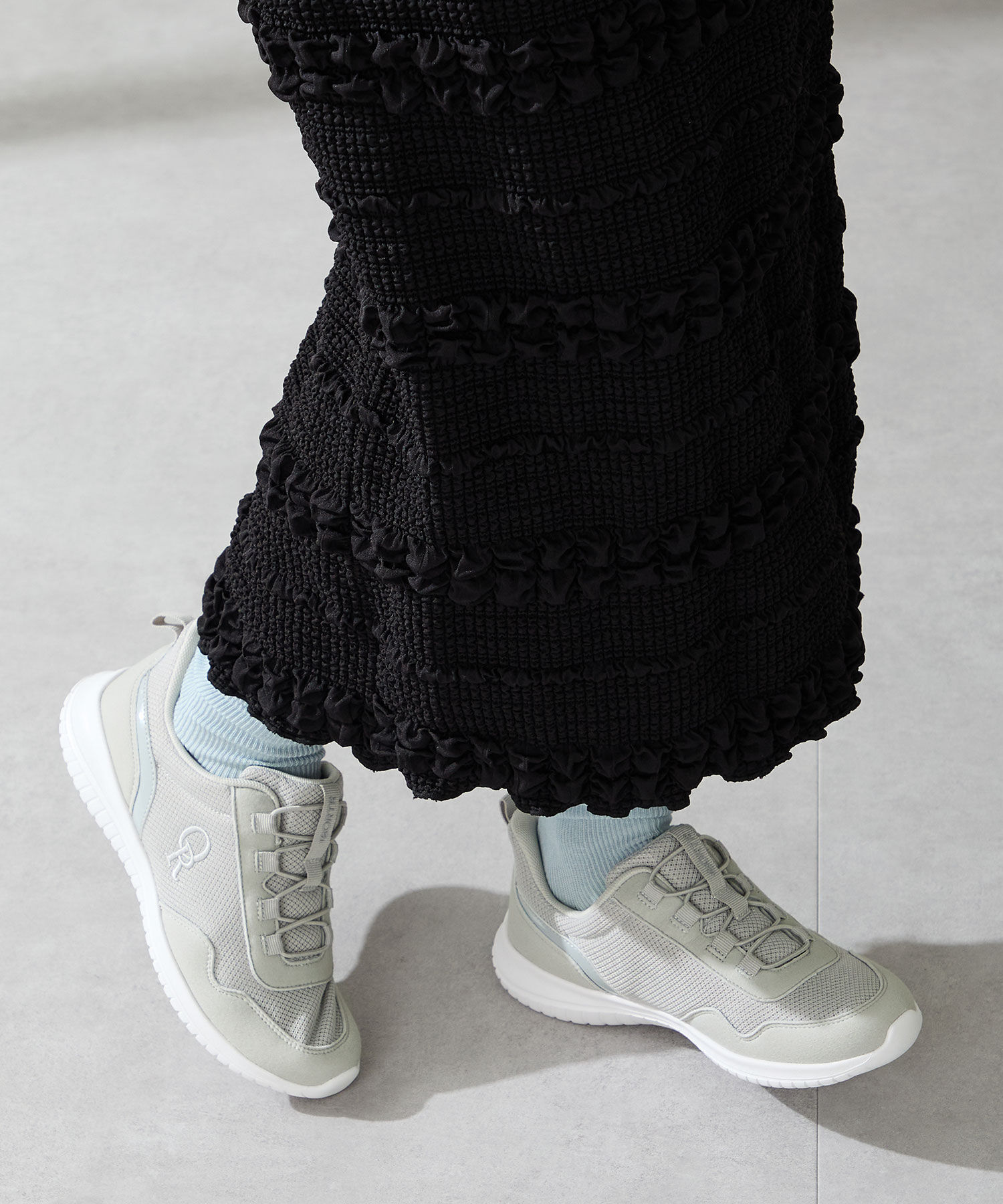 ORiental TRaffic「【瞬間フィット】 ゴム シューレース スニーカー /OT3786 ハンズフリー」|スニーカー|GREY