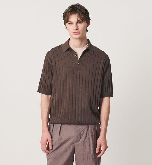 UNITED ARROWS「シャーリーカーン ワイドリブ ニットポロシャツ」|ポロシャツ|