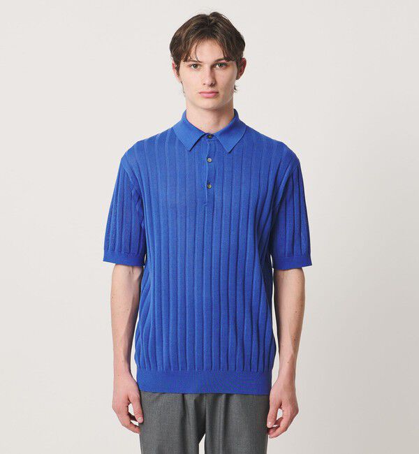 UNITED ARROWS「シャーリーカーン ワイドリブ ニットポロシャツ」|ポロシャツ|