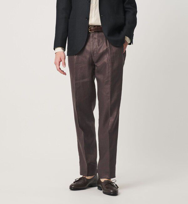 UNITED ARROWS「リネン ツイル １プリーツ リラックス テーパード イージースラックス」|スラックス|MOCA