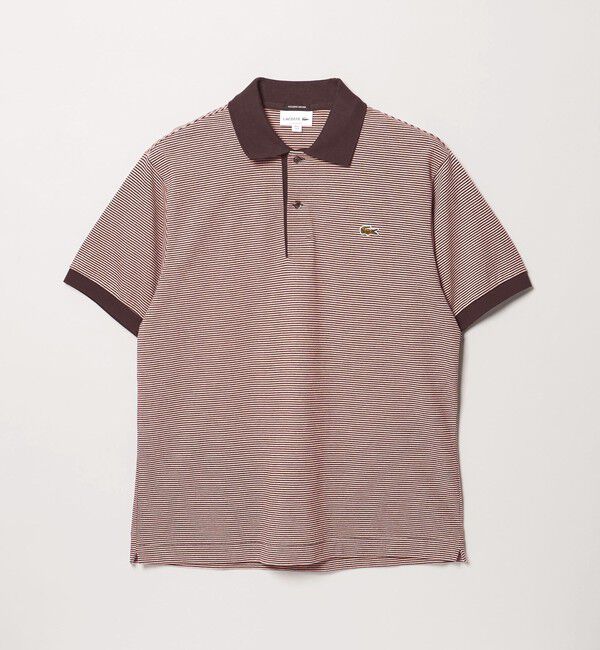 UNITED ARROWS「【別注】＜LACOSTE＞ボーダー スキッパー ポロシャツ」|ポロシャツ|PINK