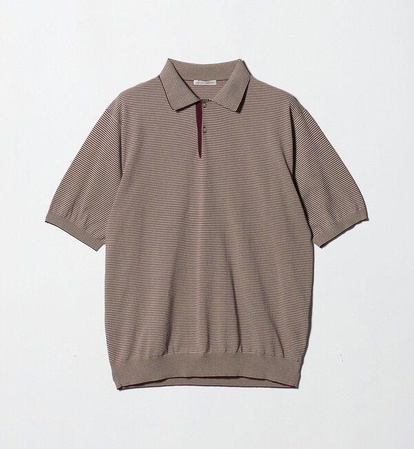 UNITED ARROWS「ショートスリーブ ボーダー ニットポロシャツ UA COZY ウォッシャブル 抗菌防臭」|ポロシャツ|