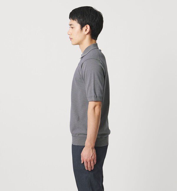 UNITED ARROWS「ショートスリーブ ボーダー ニットポロシャツ UA COZY ウォッシャブル 抗菌防臭」|ポロシャツ|