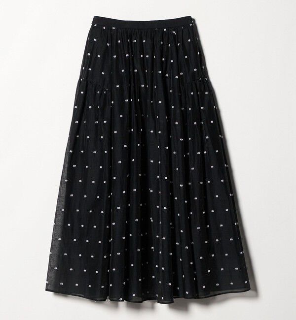 UNITED ARROWS「2トーン ドット ジャガード フレアスカート」|フレア|BLACK