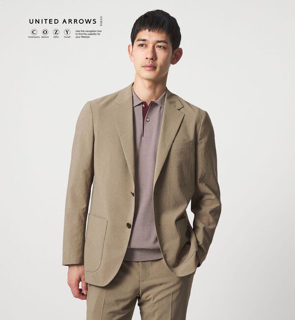 UNITED ARROWS「ポリエステル T＆T 2ボタン テーラードジャケット UA COZY ウォッシャブル ヨコストレッチ」|テーラードジャケット|BEIGE