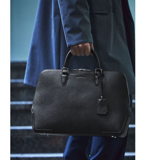 UNITED ARROWS green label relaxing「エンボス レザー ブリーフケース ビジネスバッグ」|ビジネスバッグ|BLACK