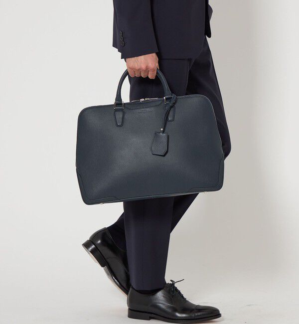 UNITED ARROWS green label relaxing「エンボス レザー ブリーフケース ビジネスバッグ」|ビジネスバッグ|NAVY