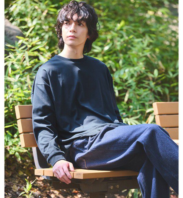UNITED ARROWS green label relaxing「【WEB限定】デイリールーズ Tシャツ -吸水速乾・抗菌-」|Tシャツ・カットソー|NAVY