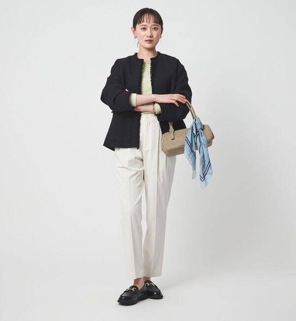 UNITED ARROWS green label relaxing「［size SHORTあり］ミックス ツイードライク ポケット ノーカラー ジャケット」|ノーカラージャケット|