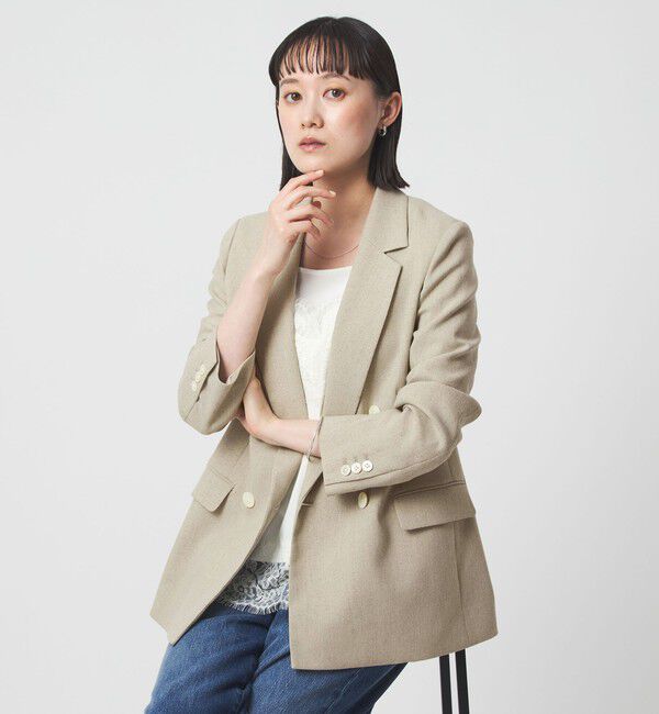 UNITED ARROWS green label relaxing「［size SHORTあり］Greed グリード メランジ ダブル ジャケット」|テーラードジャケット|