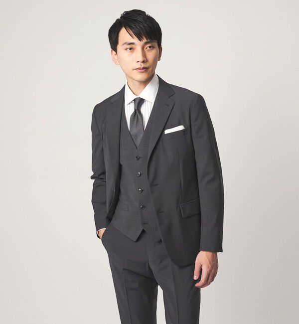 UNITED ARROWS green label relaxing「A+ TWPU トロピカル無地 スリム 5B セットアップ ベスト -ウォッシャブル-」|スーツ|