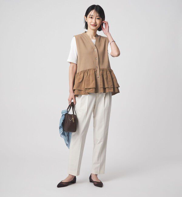 UNITED ARROWS green label relaxing「フリル ドッキング ペプラム ニット ジレ ウォッシャブル」|ベスト・ジレ|