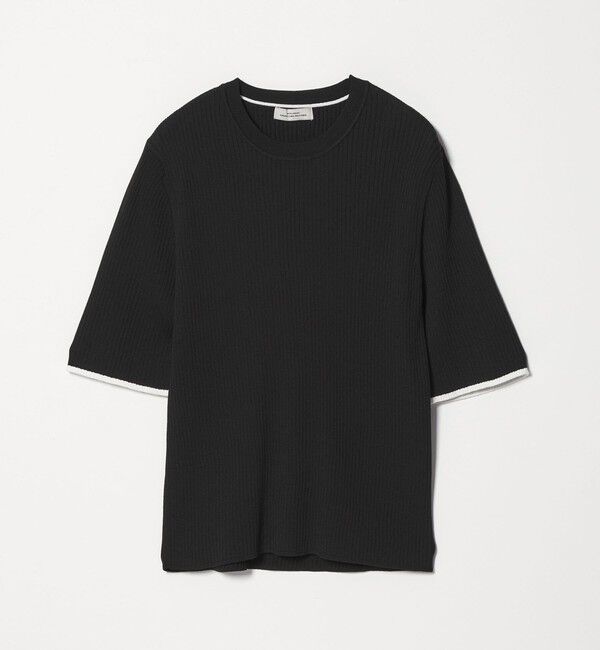UNITED ARROWS green label relaxing「【WEB限定】＜at ease＞ソデサキ バイカラー 5分袖 プルオーバー ニット」|ニット・セーター|